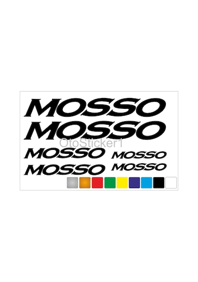 Bisiklet Kadro Sticker Seti Mosso Uyumlu Siyah