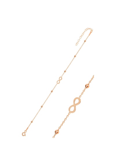 Gümüş Rose Top Top Zincirli Sonsuzluk Bileklik