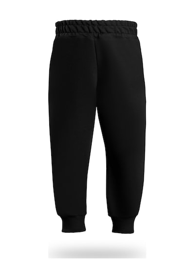 Heyadventure Erkek / Kız Çocuk Jogger Eşofman Altı Cepsiz Paçası Kaşkorseli Siyah Siyah
