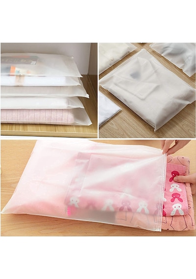 40 X 50 Cm Fermuarlı Buzlu Kargo Poşeti -130mikron 100 Adet Valiz Ve Dolap Içi Düzenleyici Buzlu Fermuarlı Poşet Torba