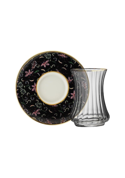Sandro Moreno 1453 Desen Yağmuru Optik 12 Parça 6 Kişilik Çay Seti 110 Ml Renkli