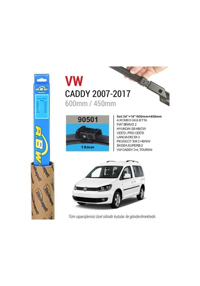 Volkswagen Caddy Rbw Muz Silecek Takımı 2007-2017