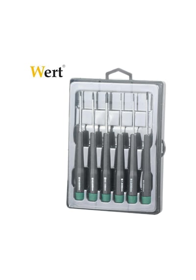 W 2262, Elektronikçi Tornavida Seti, Gri/siyah/yeşil, 6 Parça