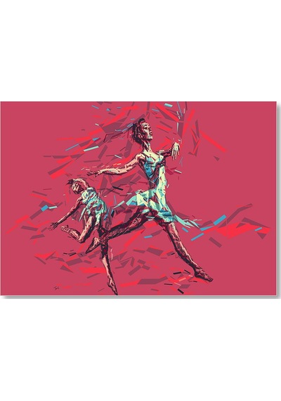 Cakasepetim Hareketli Balerin Djital Sanat Resmi Ahşap Mdf Tablo