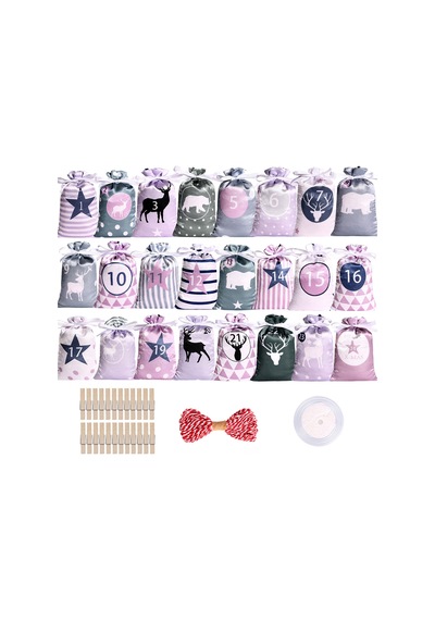 Saten Drawstring Noel Advent Takvimler Çanta - Çocuk  Sarma Atıştırmalık Keseleri Çok Renkli Standart