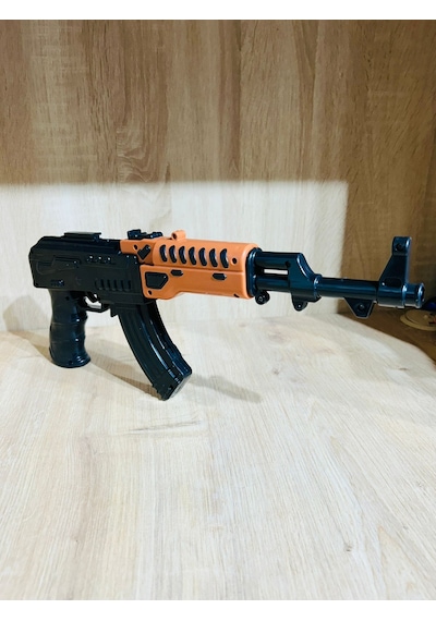 Boncuklu Oyuncak Tüfek 55 Cm 2 Adet Ak47+21 Paket Plastik Boncuk