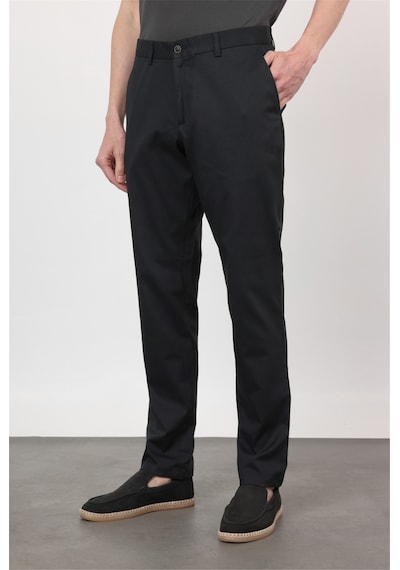 İmza Siyah Yan Cep Comfort Fit Pamuklu Chino Pantolon 1003260172