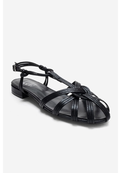 Luvishoes Rosse Siyah Simli Kadın Sandalet Siyah