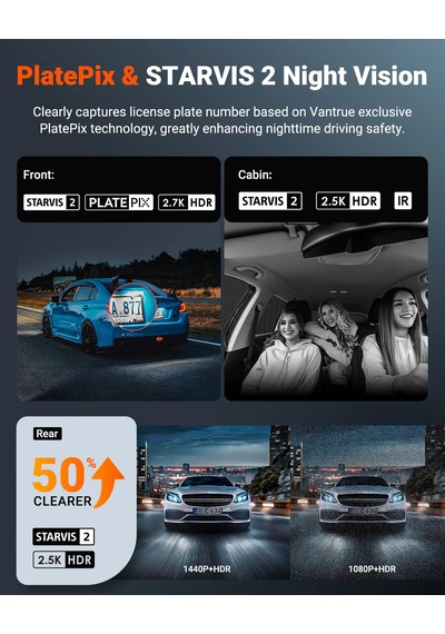 Vantrue Nexus N4s 3 Kameralı 2.7k Qhd Wi-Fi Araç Kamerası