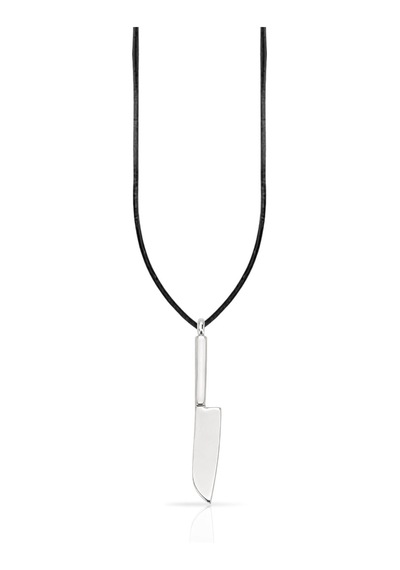 Oya Silver Şef Bıçak Tasarımlı Gümüş Kolye Ucu 4.5x0.5cm Oyot397