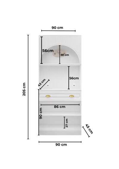 Guneystore Armoni Gold Mini Kahve Köşesi Komple Mdf Beyaz