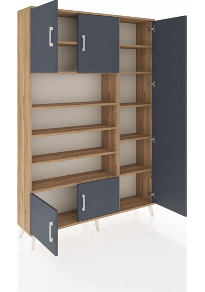 Arges Dolap 11 Raflı 5 Kapaklı 132x30x195 Çam-antrasit/çam Çam Arges Dolap 11 Raflı 5 Kapaklı 132x30x195 Çam-antrasit/çam Çam