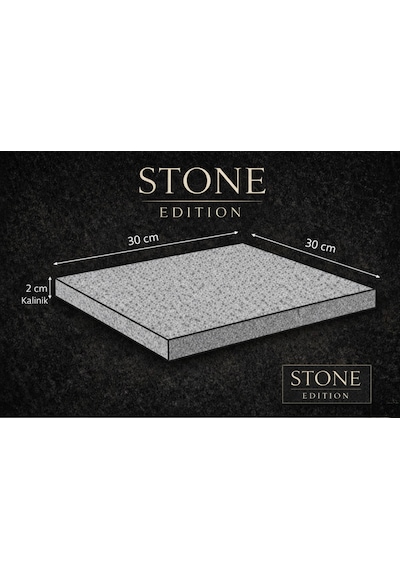 %100 Doğal Bazalt Steak Pişirme Taşı Mangal Taşı Fırın Taşı 30x30x2 Cm