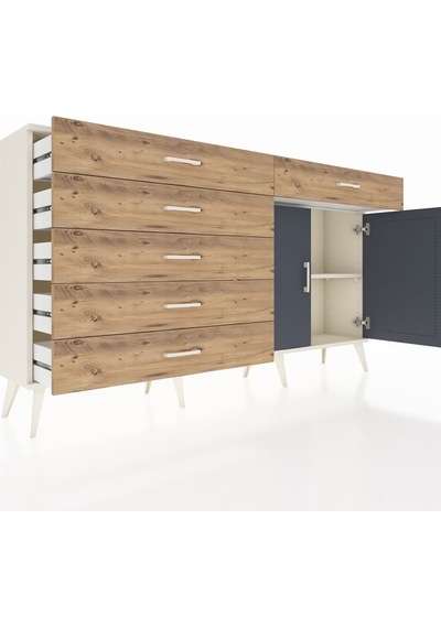 Arges Konsol Tek Raflı 6 Çekmeceli 2 Kapaklı 176x30x99 Aytaşı-ant Aytaşı-antrasit/çam Arges Konsol Tek Raflı 6 Çekmeceli 2 Kapaklı 176x30x99 Aytaşı-ant Aytaşı-antrasit/çam