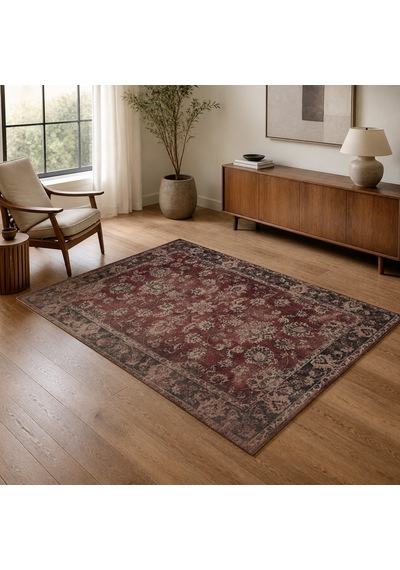 Kartela Halı Lino Halı Jüt Taban Dokuma Halı Bordo - 180 X 270 Cm
