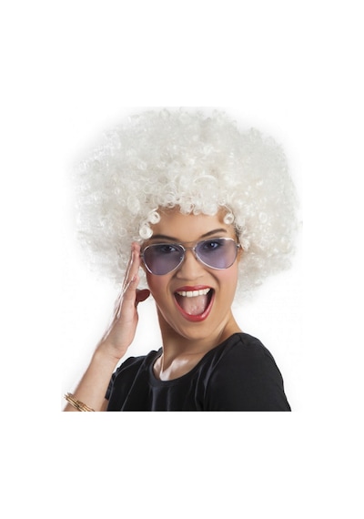 Beyaz - 804 - Renk Kıvırcık Afro - Csmo-tex - Bonus Peruk