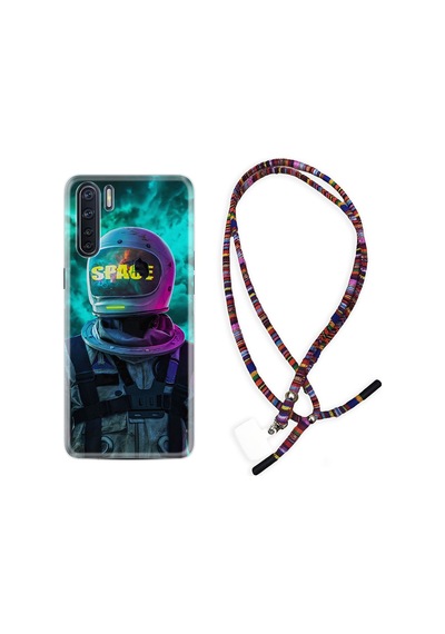 Oppo A91 Kılıf Rasta Boyun Askılı Space 1854