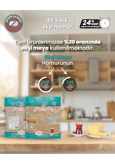 1 Paket Ekşi Hamurlu Çavdar Lavaş Ekmeği