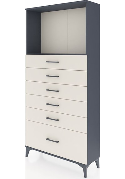 Arges Dolap Tek Raflı 6 Çekmeceli 88x30x182 Antrasit-aytaşı Antrasit Arges Dolap Tek Raflı 6 Çekmeceli 88x30x182 Antrasit-aytaşı Antrasit