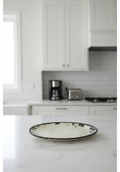 Ellips Oval Kayık Tabak 31cm Mega Desen Rinart Krem