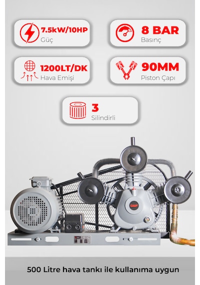 Üç Piston Kafa Grubu 10 Hp 8 Bar G3090b
