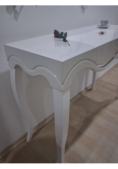 Dresuar 90628 Cnc Çökertme Model Cnc Ayna Lake Beyaz Tabla Kayn Aslan Ayak Beyaz