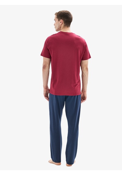 Erkek 3lü Pijama Takımı 40878 - Bordo Bordo