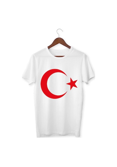 Alpşan Ticaret Ay Yıldız Tişört Türk Bayrağı Tişört 29 Ekim Ay Yıldız Baskılı Çocuk T-shirt Beyaz
