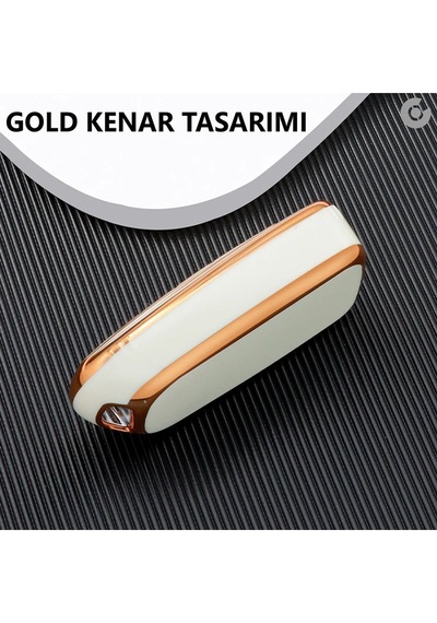 Fiat Egea 500x Tpu Anahtar Kılıfı Beyaz Gold - 1 Adet