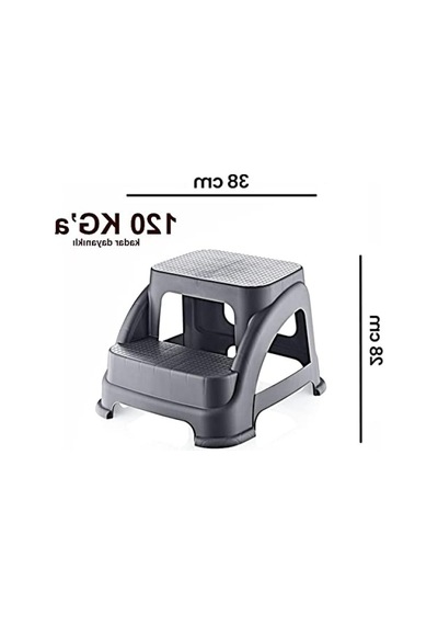 İki Basamaklı Kaymaz Tabure - 120 Kg Taşıma Kapasiteli