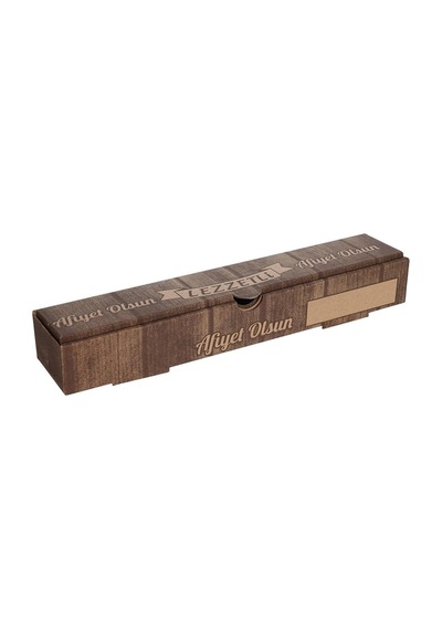 Ahşap Baskılı Küçük Dürüm Kutusu 33 x 6.5 x 4.5 CM  300 Adet