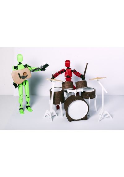 Koleksiyon Serisi Müzik Grubu Figür Seti Gitarist Ve Baterist Hareketli İkili Figür