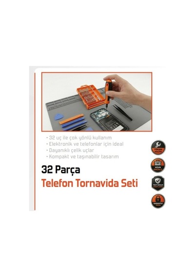 32 Parça Telefon Tamir Mini Tornavida Seti Çok Renkli