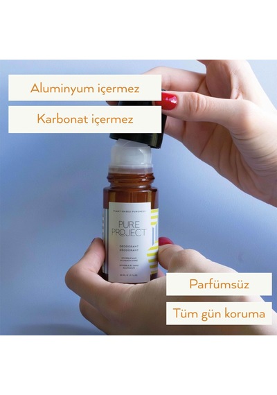 Deodorant 50ml. Cam Roll-on Deodorant. Doğal, Aluminyum İçermez, Parfüm İçermez, Gün Boyu Koruma