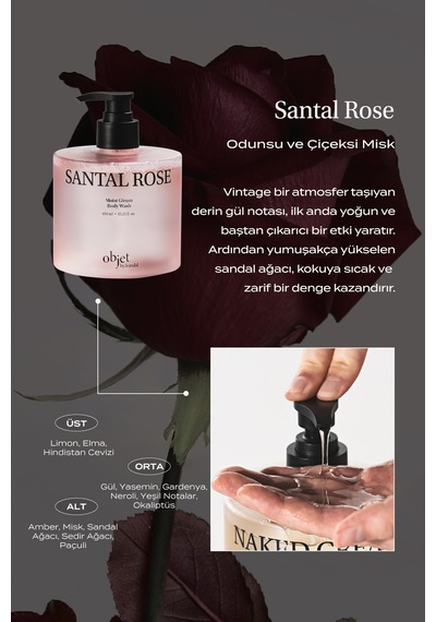 Pürüzsüzleştirici Nemlendirici Saten Bitişli Duş Jeli Kundal Moist Gleam Body Wash Santal Rose Odunsu