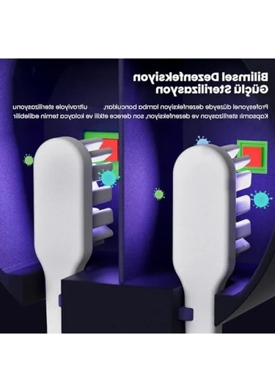 Şarj Edilebilir Diş Fırçası Tutacağı Ve Uv Sterilizatör, 1800mah Açık Ahşap