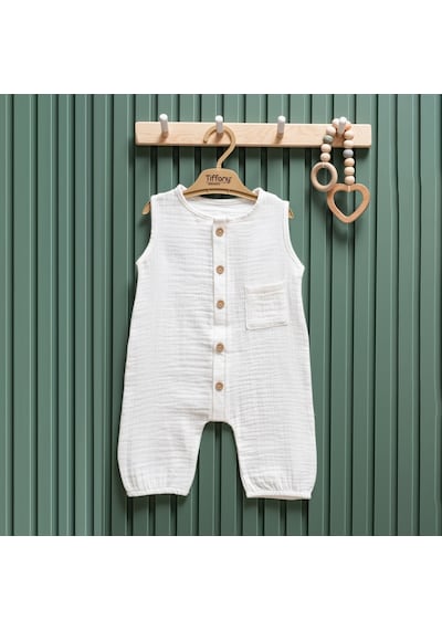 Tiffany Baby & Kids Tiffany Baby Müslin Theme Uzun Atlet Tulum 26024 Ekru