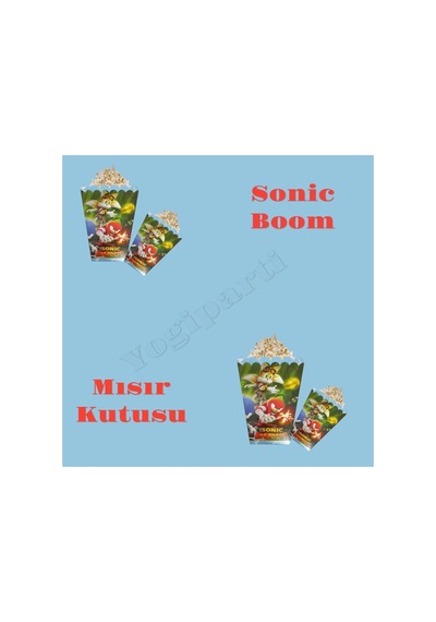 Sonic Boom Baskılı Mısır Kutusu 8 Li Parti Malzemeleri Renkli Tüm Yaşlar