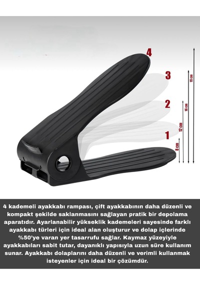 10 Adjustable-level Shoe Ramps Maximize Your Storage Space Plastik Siyah Tr Diğer
