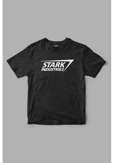 "stark Industries" Tony Stark Ironman Baskılı Tişört Siyah