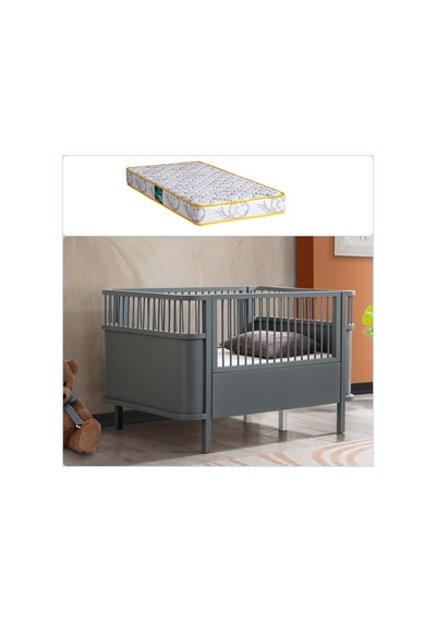 Mdf Beşik 130x90 Trend Büyüyen Beşik Antrasit + 1 Comfort Yatak Antrasit