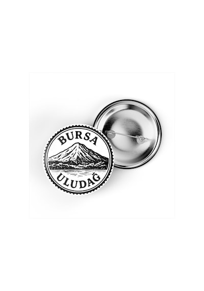 5 Adet İğneli Çanta Rozeti - Uludağ - Bursa - 44 MM Çok Renkli