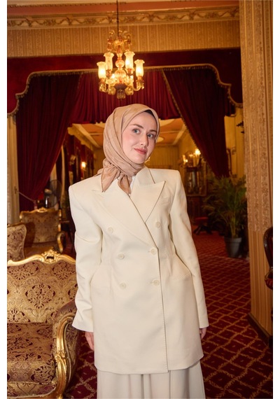 Silk Home Monogram Pamuk İpek Eşarp 130001-05 Mocha Mousse