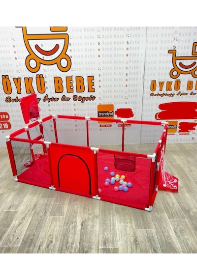 Mamma Öykü Bebe Basket Potalı Kale Güvenli Bebek Ve Çocuk Oyun Alanı Oyunpark 122x180 Oyun Matı Ve Topları