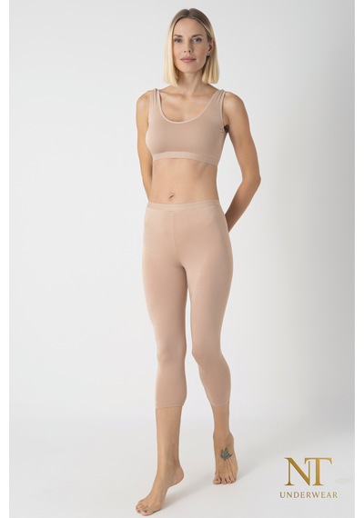 Nt Underwear Kadın Bambu Kapri Tayt Hafif, Rahat, Terletmeyen Ten