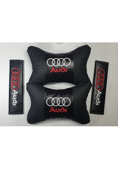 Audi Deri Yastık + Kemer Pedi - Audı 2'li Konfor Seti - Audi Deri Set - Audi Konfor Seti