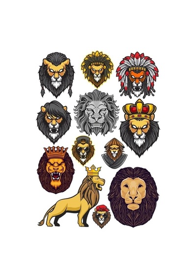Aslan Kral Sticker Set-1 13 Parça Telefon, Tablet, Defter, Laptop Sticker