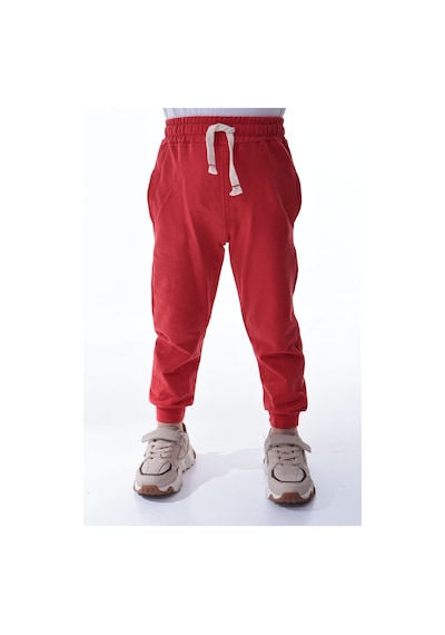 Unisex Çocuk %100 Pamuk Günlük Jogger Eşofman Altı 12 Ay 5 Yaş Kırmızı