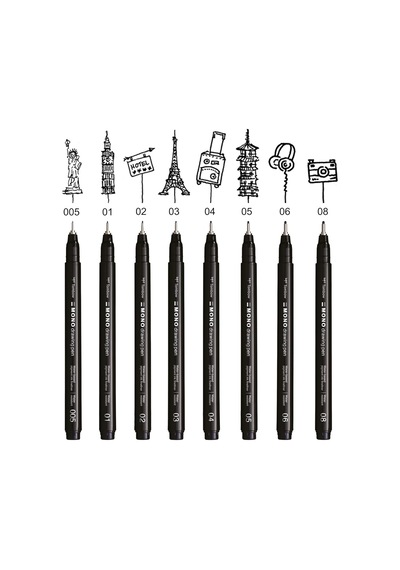 Fineliner Mono Çizim Kalem, Vuruş Genişliği 04 Yakl. 0,40 Mm , Pigmentli Mürekkep, Suya Ve Işığa Dayanıklı,