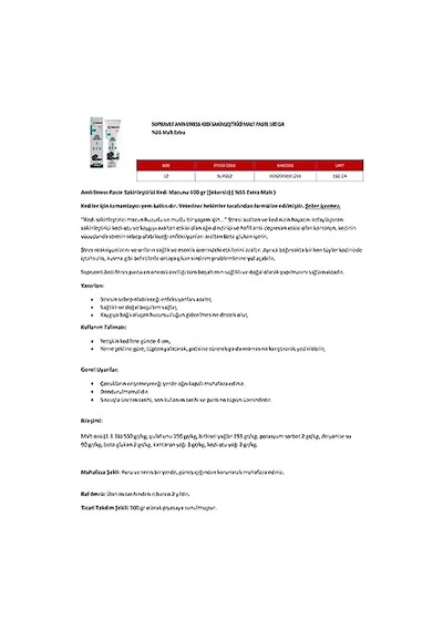 Supravet Anti Gerginliks Malt Paste 100 Gr